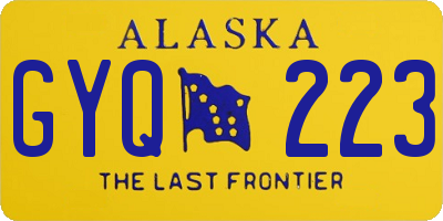 AK license plate GYQ223