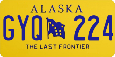 AK license plate GYQ224