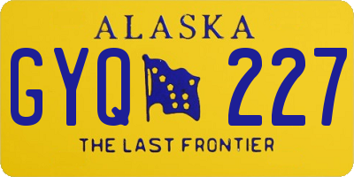 AK license plate GYQ227