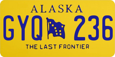 AK license plate GYQ236
