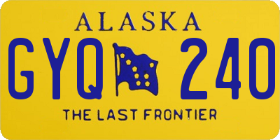 AK license plate GYQ240