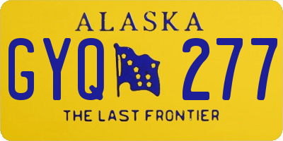 AK license plate GYQ277