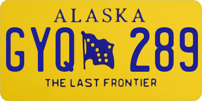 AK license plate GYQ289