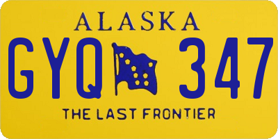 AK license plate GYQ347