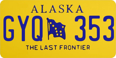 AK license plate GYQ353