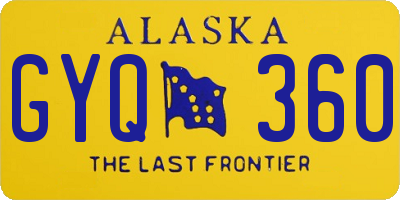 AK license plate GYQ360