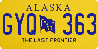 AK license plate GYQ363