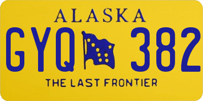 AK license plate GYQ382