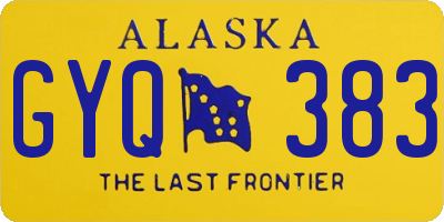 AK license plate GYQ383