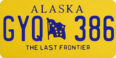 AK license plate GYQ386