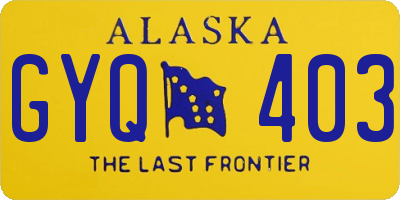 AK license plate GYQ403