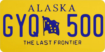 AK license plate GYQ500