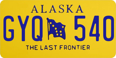 AK license plate GYQ540