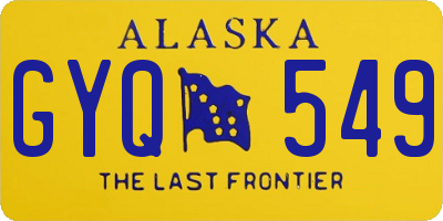 AK license plate GYQ549