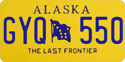 AK license plate GYQ550