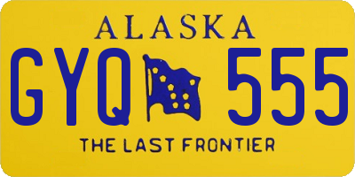 AK license plate GYQ555