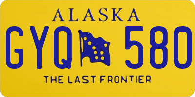 AK license plate GYQ580