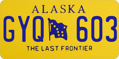 AK license plate GYQ603