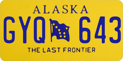 AK license plate GYQ643