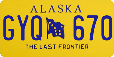 AK license plate GYQ670