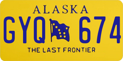 AK license plate GYQ674