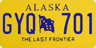 AK license plate GYQ701