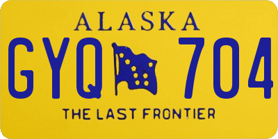 AK license plate GYQ704