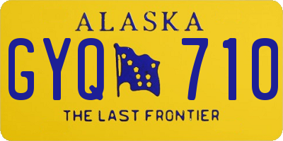 AK license plate GYQ710