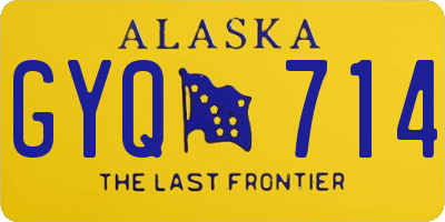 AK license plate GYQ714