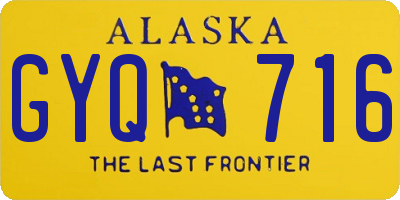 AK license plate GYQ716