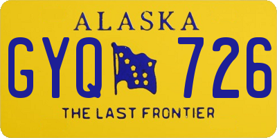 AK license plate GYQ726