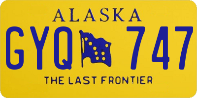 AK license plate GYQ747