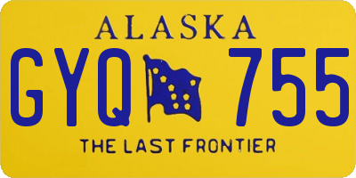 AK license plate GYQ755