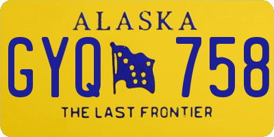 AK license plate GYQ758