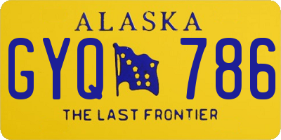 AK license plate GYQ786
