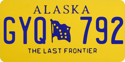 AK license plate GYQ792