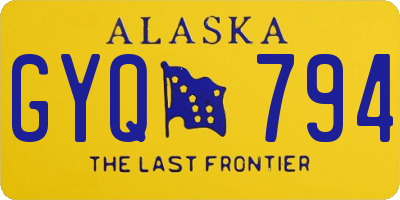 AK license plate GYQ794