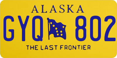 AK license plate GYQ802
