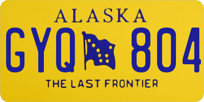 AK license plate GYQ804