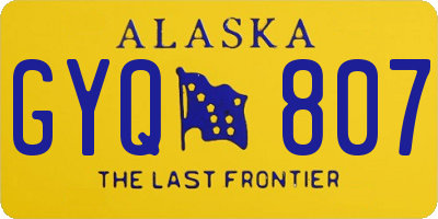 AK license plate GYQ807