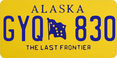 AK license plate GYQ830