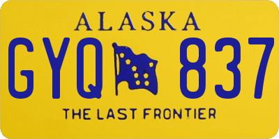 AK license plate GYQ837