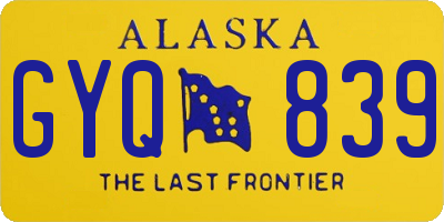 AK license plate GYQ839