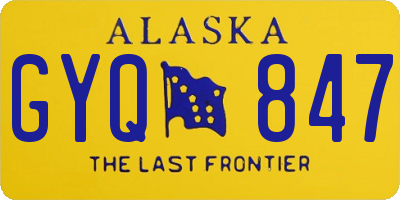 AK license plate GYQ847