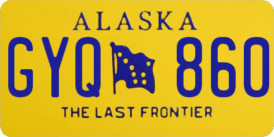 AK license plate GYQ860