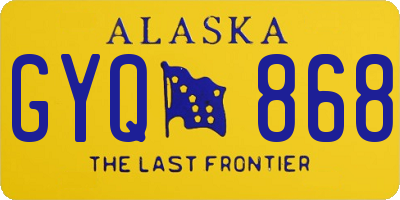 AK license plate GYQ868