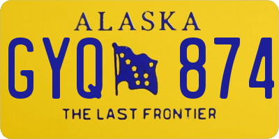 AK license plate GYQ874