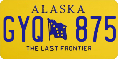 AK license plate GYQ875