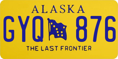 AK license plate GYQ876