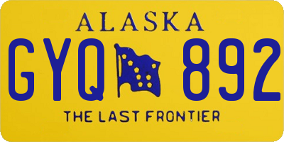 AK license plate GYQ892